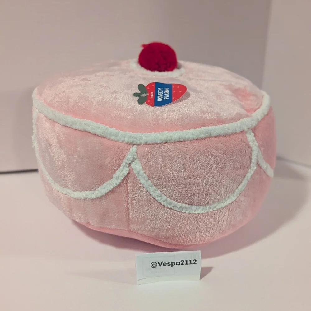 Target Bullseye Playground Valentines Pillow Cake Pink Frosted W/ Cherry On Top